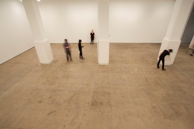 The author cautiously moving through the space. Image courtesy of Generator by Marina Abramović.