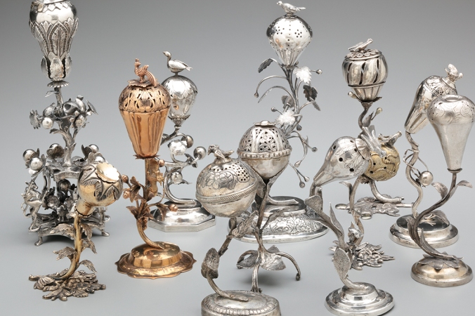 Spice Containers, Nagalski and Psyk and anonymous artists. Poland and Russia, c. 1800 – 1939. Silver and gold. The Jewish Museum, New York. Gifts of Dr. Harry G. Friedman and Mr. and Mrs. Albert A. List; the Rose and Benjamin Mintz Collection. Image courtesy the Jewish Museum.